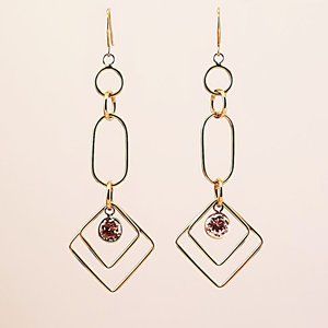 Pink 14K Gold Filled Dangle Drop Earring
